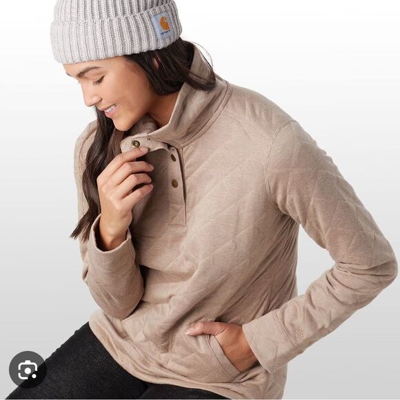 Marmot Roice Pullover Long Sleeve Sweatshirt Tan Light Brown - Picture 1 of 9